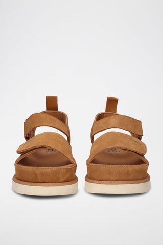 Sandales plateformes en cuir - Camel