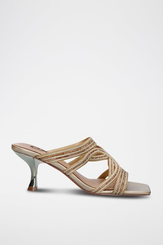 Mules à talons - Doré rose
