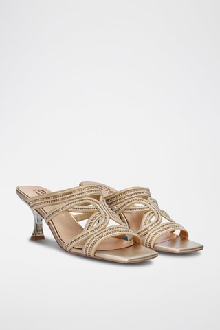Mules à talons - Doré rose
