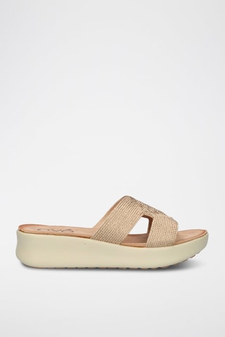 Mules plateformes - Doré rose
