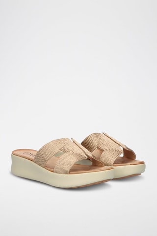 Mules plateformes - Doré rose