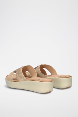 Mules plateformes - Doré rose
