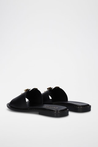 Mules en cuir - Noir