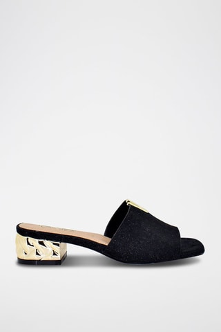 Mules à talons - Noir et doré