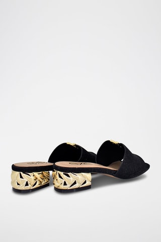 Mules à talons - Noir et doré