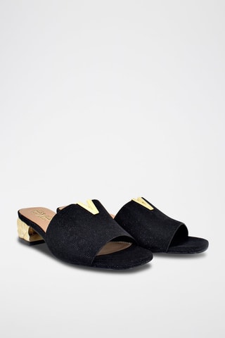 Mules à talons - Noir et doré