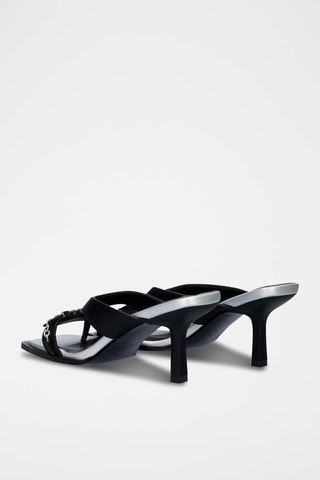 Mules à talons en cuir - Noir