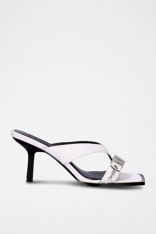 Mules à talons en cuir - Blanc