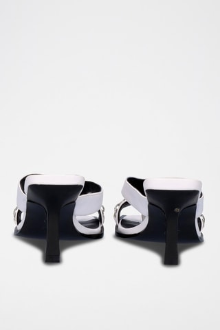 Mules à talons en cuir - Blanc