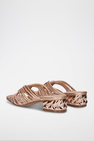 Mules à talons Katy - Doré rose
