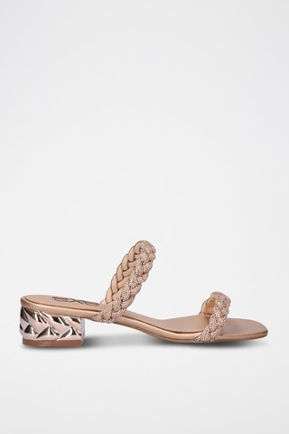 Mules à talons Katy - Doré rose