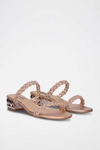 Mules à talons Katy - Doré rose