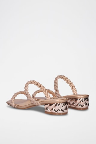 Mules à talons Katy - Doré rose