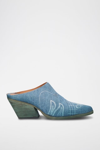 Mules à talons en cuir Golo - Bleu