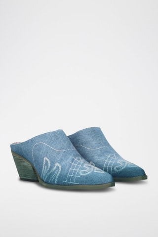 Mules à talons en cuir Golo - Bleu