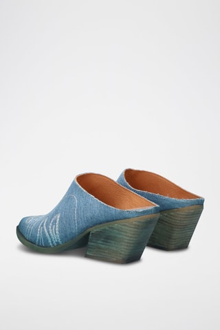 Mules à talons en cuir Golo - Bleu