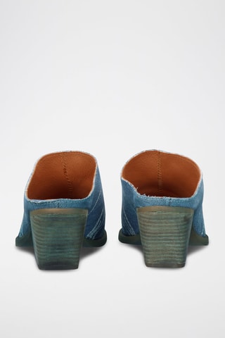 Mules à talons en cuir Golo - Bleu