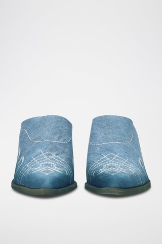 Mules à talons en cuir Golo - Bleu