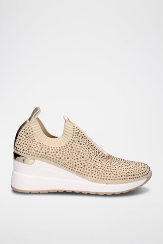 Baskets chaussettes compensées - Beige