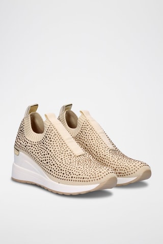 Baskets chaussettes compensées - Beige