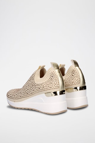 Baskets chaussettes compensées - Beige