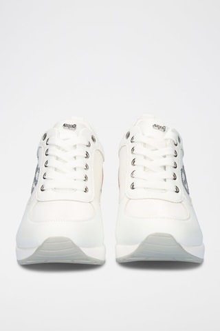 Sneakers compensées - Blanc et rose