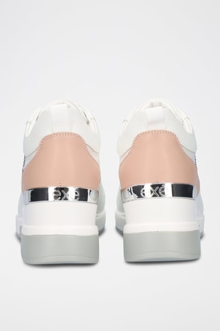 Sneakers compensées - Blanc et rose