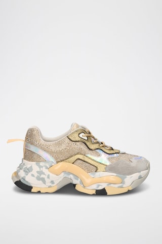 Baskets plateformes en cuir - Gris