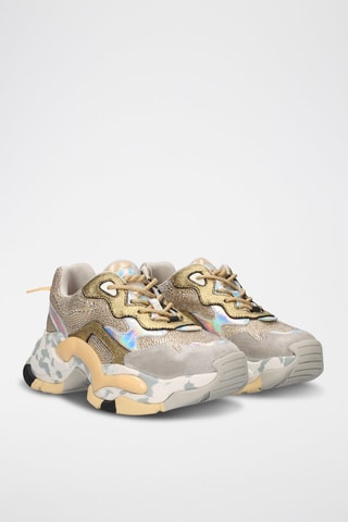 Baskets plateformes en cuir - Gris
