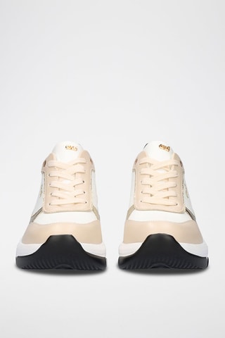 Baskets plateformes en  cuir - Beige