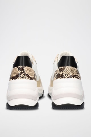 Baskets plateformes en  cuir - Beige