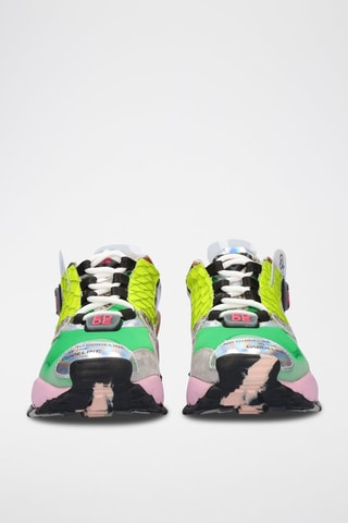 Baskets en cuir - Vert et jaune