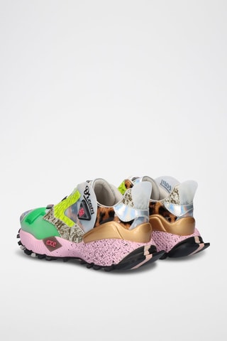 Baskets en cuir - Vert et jaune