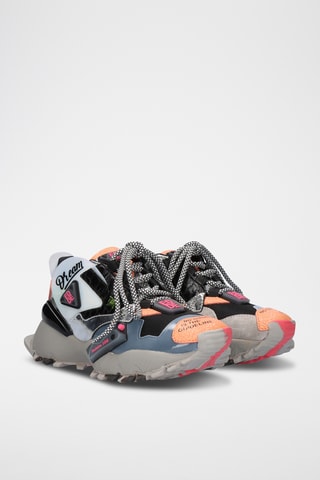 Baskets en cuir - Noir et orange
