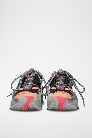 Baskets en cuir - Noir et orange