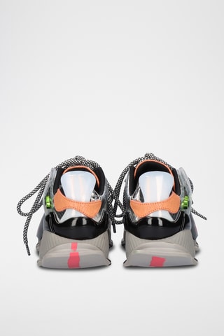 Baskets en cuir - Noir et orange