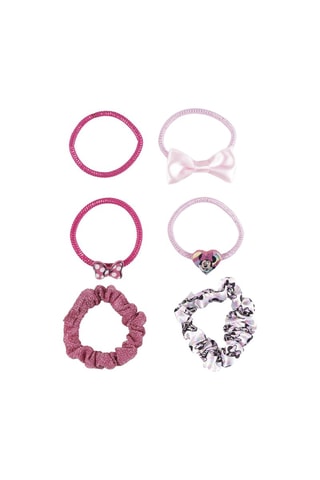 6 elásticos para cabelo Minnie Disney - Rosa