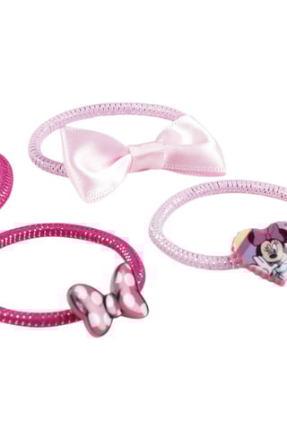 6 elásticos para cabelo Minnie Disney - Rosa