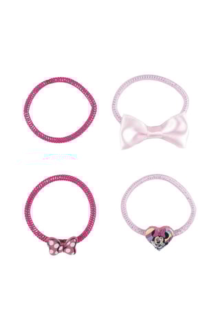 6 elásticos para cabelo Minnie Disney - Rosa