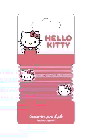 8 elásticos para cabelo Hello Kitty Sanrio - Fúcsia