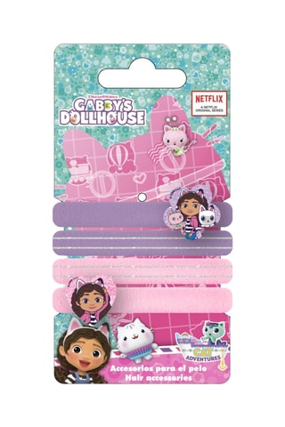 4 elásticos para cabelo Gabby e a Casa Mágica - Rosa