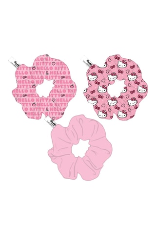 3 elásticos para cabelo Hello Kitty Sanrio - Fúcsia