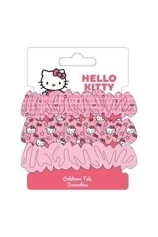 3 elásticos para cabelo Hello Kitty Sanrio - Fúcsia