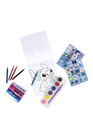 Mochila com material escolar Stitch Lilo e Stitch Disney - 20 peças - Azul-celeste