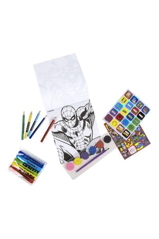 Mochila com material escolar Vingadores Marvel - 20 peças - Rosa