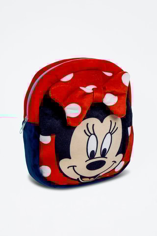 Mochila em veludo Minnie Disney - Vermelho e branco 