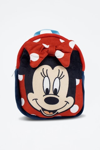 Mochila em veludo Minnie Disney - Vermelho e branco 