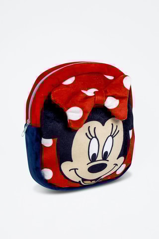 Mochila em veludo Minnie Disney - Vermelho e branco 