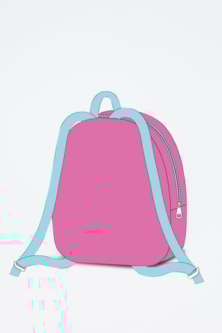 Mochila Stella Patrulha Pata - Rosa e azul-celeste 