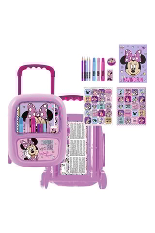 Estojo com rodas Minnie Disney - 11 peças - Rosa